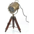 thumbnail image 3 of THOR INSTRUMENTS Vintage Industrial Style Brown Brass Finish Teak Wood Tripod Table LAMP Rustic Vintage Home Decor Gifts, 3 of 4