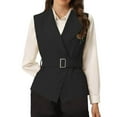 thumbnail image 4 of Aueoeo Womens Casual Cardigan Vests Open Front Sleeveless V Neck Business Jacket Solid Color Waistcoat, 4 of 9