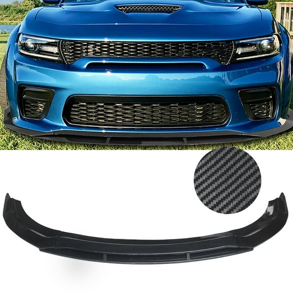 NINTE Front Lip for 2020-2022 Dodge Charger Widebody ABS Carbon Fiber Style Bumper Splitter