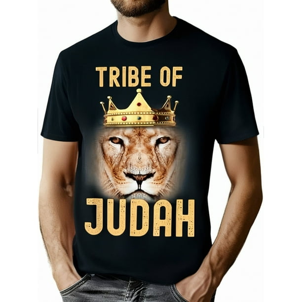 Camiseta Judah Lion, 100 % algodón, regalo religioso, tallas S a XXXL, color negro
