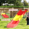 6ft Kids Slide Metal Freestanding Playground Equipment with Climbing ...