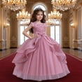 thumbnail image 2 of AWZXDE Sparkling Girls Formal Party Dress with Elegant Sequin and Embroidery Detailing for Pink, 2 of 9