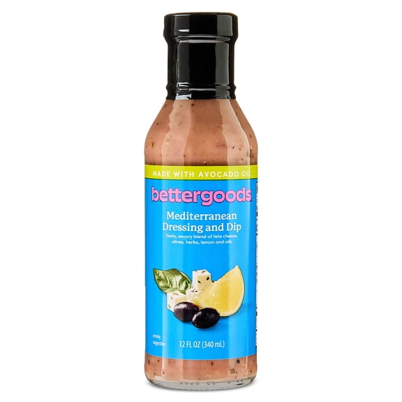bettergoods Mediterranean Avocado Oil Salad Dressing and Dip, 12 fl oz