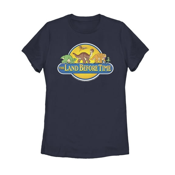 Women's The Land Before Time Character Title  Graphic Tee Navy Blue Medium