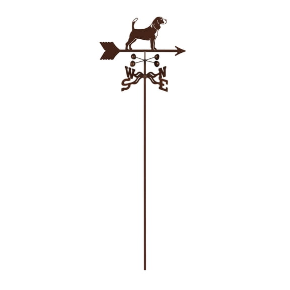 EZ Vane Beagle Weathervane — Garden Mount, Wind Cups, Antique Copper Finish, Steel with Durable Triple Powder Coating, Handcrafted in USA