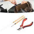 thumbnail image 2 of Hair Extension Tool Kit with Silicone Rings Crochet Pulling Hook Portable Hair Styling Kit 5 500pcs Hair Rings, 2 of 5