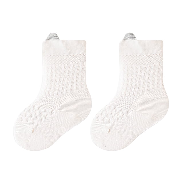 TZEWGL Breathable Baby Solid Color Socks Soft Mesh Toddler Socks With Stretch Comfortable Everyday Infant Socks For Boys Girls size 2-3T