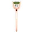 thumbnail image 3 of 1.62 ctw 3 Stone Anniversary Ring for Women | Square Emerald Cut Natural Peridot | Hyperallergenic Solid 18K Rose Gold, 3 of 5