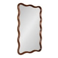 thumbnail image 4 of Kate and Laurel Talma Modern Scalloped Rectangle Wall Mirror, 24 x 36, Walnut Brown, Rectangular Wavy Mirror for Use as Bathroom Mirror for Over Sink or Cute Nursery Mirror, 4 of 8