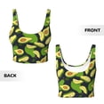 thumbnail image 5 of Haiem Fresh Avocado Pattern Womens Sports Bra - U Neck Padded Low Impact Yoga Bra Workout Crop Top Gym Moisture-Wicking Workout Vest -Large, 5 of 9