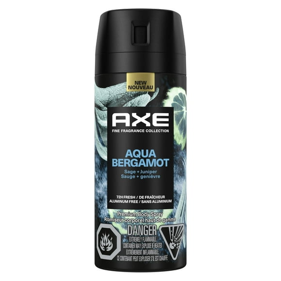 Lot de 2 AXE Collection de Parfums Fins Vaporisateur Corporel Premium pour Hommes Déodorant Bergamote Aqua avec protection contre les Odeurs 72H et Fraîcheur Infusée aux Huiles Essentielles de Genévrier, Bergamote et Sauge 113 g