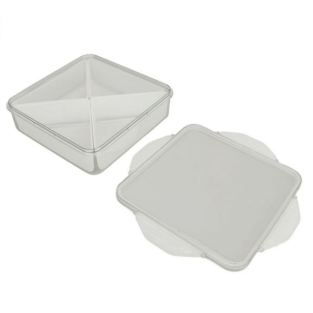 Caja De Contenedores De Almacenamiento De Refrigerios, Contenedores De Almacenamiento De Nueces Cuadradas De Sellado Transparentes Con Tapa Para El Hogar