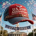 thumbnail image 6 of U.S. Navy 250th Anniversary Hat, Retro Washed AdjUStable Cap, Patriotic Tribute Style with U.S. Flag, Celebrate 250 Years of National Honor, Made in U.S, Blue, 6 of 7