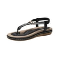 thumbnail image 2 of Thong Sandals Women Girls Beach Dressy T-strap Slip On Flat Sandals Casual Wear Cute Gladiator Roman Fashion Flip Flop Shoes, 2 of 3