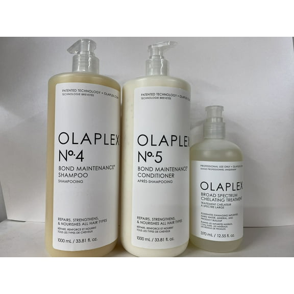 Olaplex Olaplex, Bond maintenace shampoo No 4 33.8 oz Conditioner No 5 33.8 oz Chelating Treatment 12.55 oz ( 3 pieces )