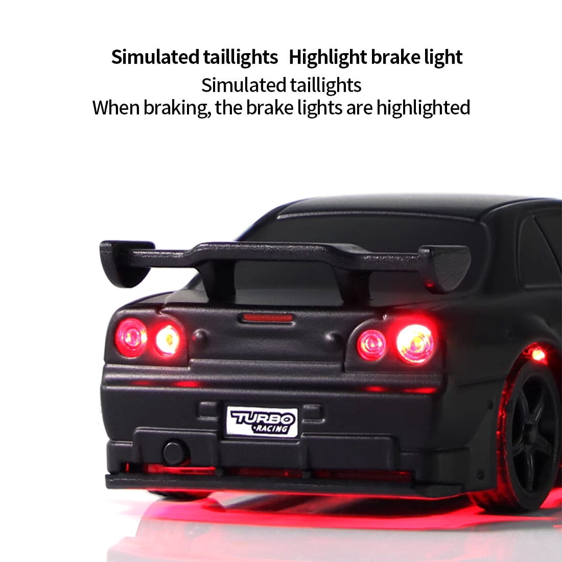 TURBO RACING C75 Mini RC Racing Car, 1:76 Full Proportional 2.4GHz 4CH Electric Rear-Wheel Drive Model with Pro Steering, RTR Drift Vehicle for Adult