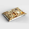 thumbnail image 2 of Ambesonne Cooking Themed Pillow Sham, Chef Food Kitchen, 26" X 20", Cream and Orange, 2 of 2