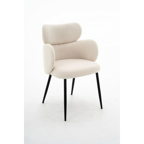 Accent Chair Wing Back with Arm, Modern Coral Velvet Upholstered Side Chair with Metal Legs and Thick Cushion for Living Room, Dining Room or Bedroom (Orange)