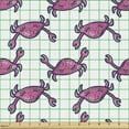 thumbnail image 2 of Ambesonne Nautical Fabric by the Yard Upholstery, Sea Crabs Doodle, 2 Yards, Fuchsia and White, 2 of 5