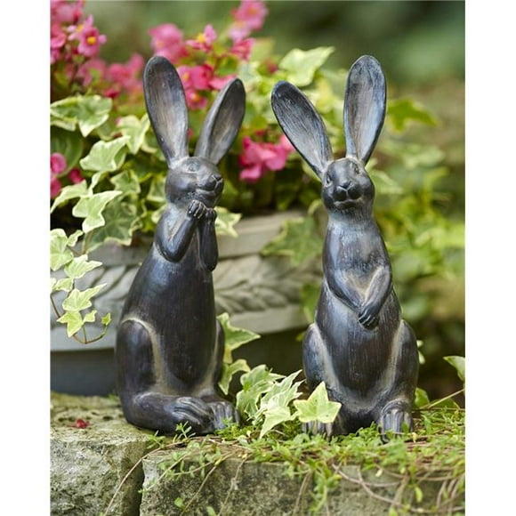 Melrose International 66351 Rabbit Figurine - Set of 2