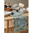 thumbnail image 3 of Hokiten Table Runners 60 Inches Long Dress Scarves, Summer Lemon Farmhouse Kitchen/Dining Table Runner, Small Coffee Tablerunners, Botanicals Floral Leaf Watercolor Blue 13x60 Inch, 3 of 7