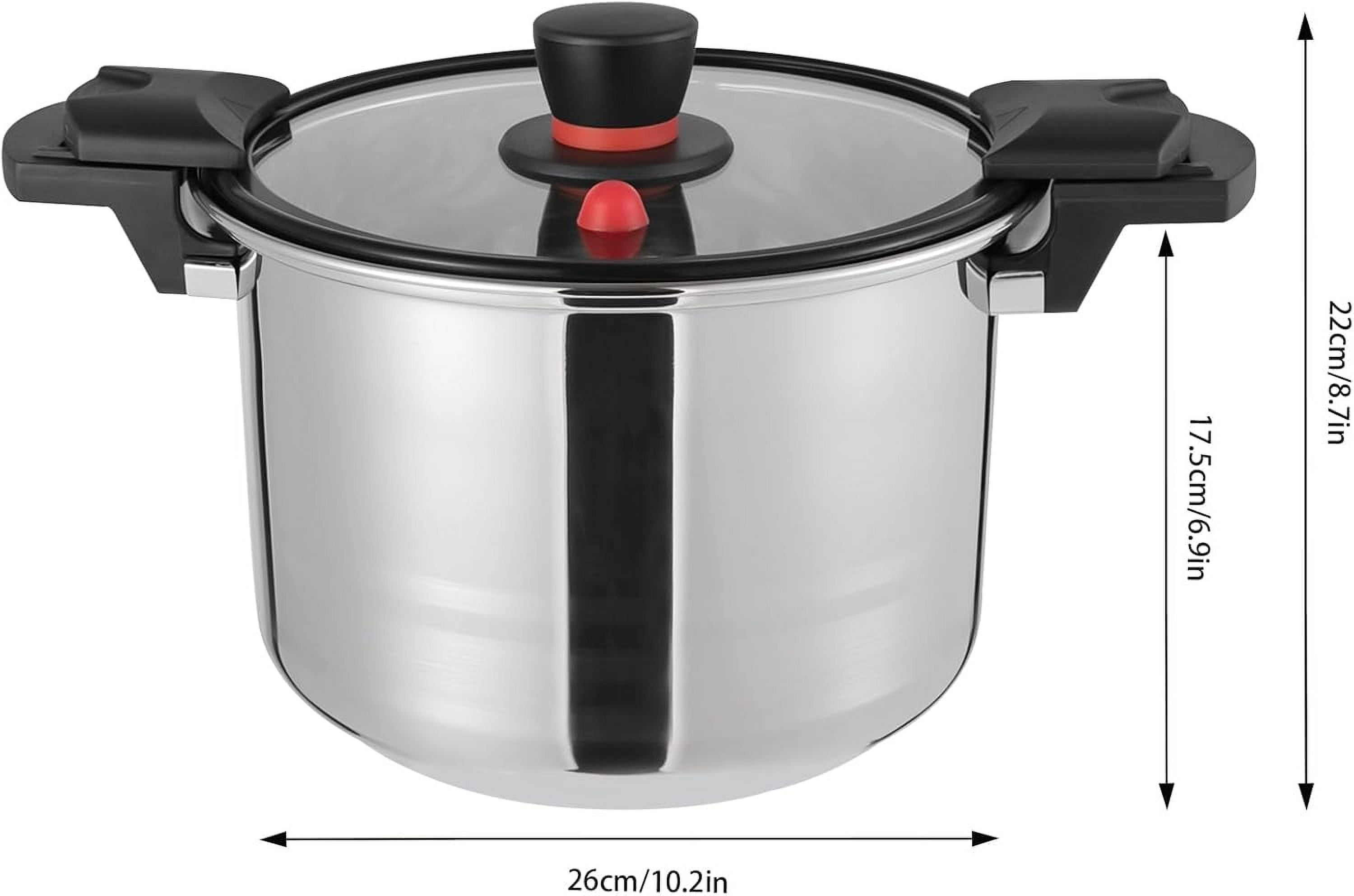 7L/7.4Qt Pressure Canner and Cooker for All Cooktop, Stainless Steel Pressure Cooker with Glass Lid, 60Kpa Pressure Pot Cooker Safer for Canning, 6-7 People (White)