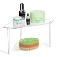 thumbnail image 4 of Tizuqe 2Pcs Transparent Acrylic Bathroom Corner Shelf Clear Floating Bath Shower Rack Stackable Makeup Display Organizer, 4 of 9