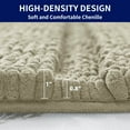 thumbnail image 6 of Subrtex Bathroom Rugs Non-Slip Chenille Soft Striped Plush Bath Mat (Taupe Brown, 18"x48"), 6 of 8