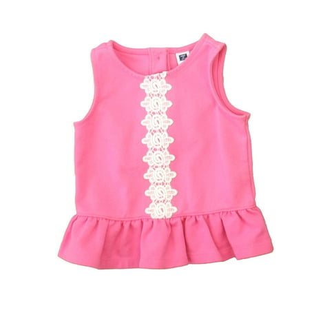 

Pre-owned Janie and Jack Girls Pink | White Tank Top size: 18-24 Months