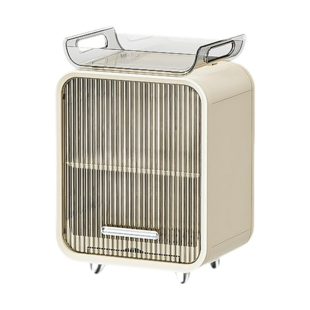 Siruishop Rangement pour Biberons Armoire Portable Petite avec Plateau Supérieur Support de Rangement pour Biberons Beige Haut