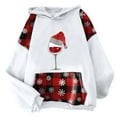 thumbnail image 4 of Chandails à Capuchon de Noël pour Femmes en Liquidation Mode Décontractée à Capuche Coupe Ajustée Imprimé de Noël à Carreaux Hauts Chandail à Capuche, 4 of 4