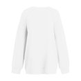thumbnail image 4 of LITTER'S FULL Women's Casual Fashion Solid Color Round Neck Raglan Long Sleeve Sweatshirt Top with Fun Print for Daily Use,White,XL, 4 of 5