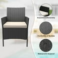thumbnail image 6 of 3 Piece Patio Furniture Set, Rattan Outdoor Furniture with 2 Chairs & Coffee Table, 6 of 8