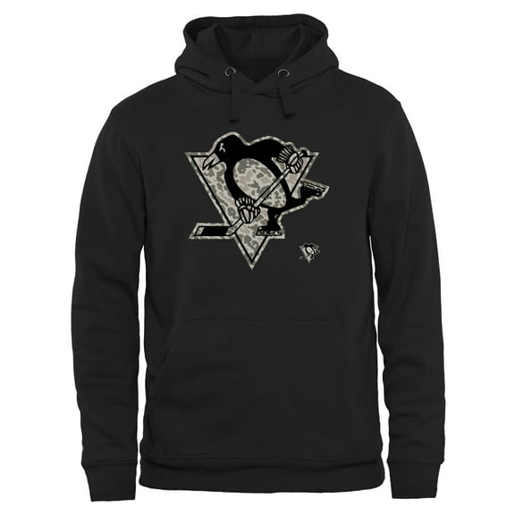 Men's Pittsburgh Penguins Black Rink Warrior Pullover Hoodie