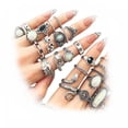 thumbnail image 2 of Set de 42 anillos vintage de plata ajustables, gruesos y góticos 17IF, 2 of 7