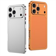 ShellTech For iPhone 15 Pro Max Magnetic Case, Metal Frame Lightweight Non-Slip, Shock-Absorbent, Heat Dissipation Slim Anti-Scratch, Wireless Charging Aluminum alloy Back flim,Orange