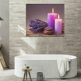 thumbnail image 6 of Purple Lavender Spa bathroom decor wall art purple candles lavender flowers pictures wall decor painting canvas print Zen meditation artwork farmhouse home wall decor framed for living room bedroom, 6 of 6