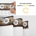 thumbnail image 2 of No Hook Shower Curtain with Snap in Liner, Farmhouse Vintage Country Star Waterproof Bath Curtain Double Layers with See Through Top Window, Rustic Shabby Wooden Plank Hotel Shower Curtains 72x72in, 2 of 9