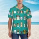 thumbnail image 2 of Balery Cartoon Dogs Camisas hawaianas de manga corta para hombre, camisas playeras de corte holgado, camisas de vacaciones con botones,Large, 2 of 7