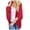 Red, variant on Women Open Front Batwing 3/4 Sleeve Solid Plain Chiffon Kimono Cover Up Lightweight Summer Beach Swim Daily Sun Protection Casual Layering Outer Topper Black L