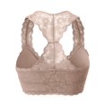 thumbnail image 3 of URBAN DAIZY Women's Seamless Lace Bra Racerback Padded Sexy Floral Mesh Bralette Crop Top Removable Pads Breathable Bustier A11_6324 Ash Mocha XL, 3 of 7