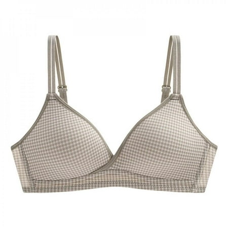 

Final Clear Out! Fashion Fresh Girly Front Cross-Design Simple Beauty Back Bra Adjustable Triangle Cup Anti-Glare Gathering Bralette