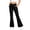 Black, variant on Girls School Uniform Pant Striped Slim Fit Bell Bottom Trousers Fitted Flare Leg Pants High Waist With Side Pocket Button Fly Trouser Preppy Outfit (Navy,7-8 Years)