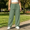 thumbnail image 5 of TaTaai Womens Plus Size Solid Drawstring Elastic Waist Sweatpants with Pockets Loose Casual Trousers Bottoms for Daily Home, 5 of 8