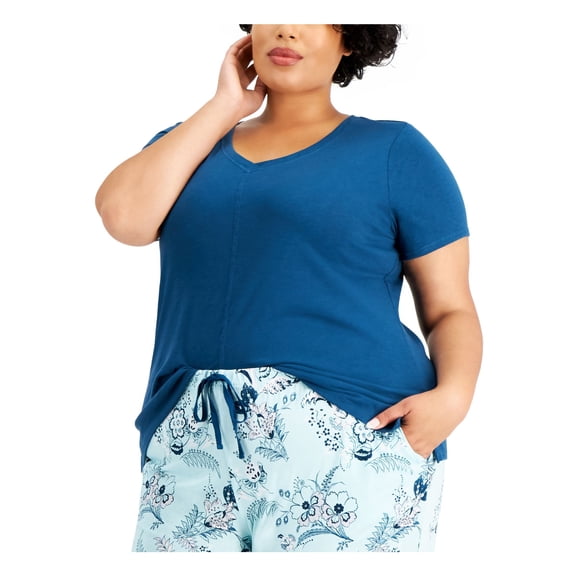 CHARTER CLUB Intimates Teal Solid Sleepwear Shirt Size: L