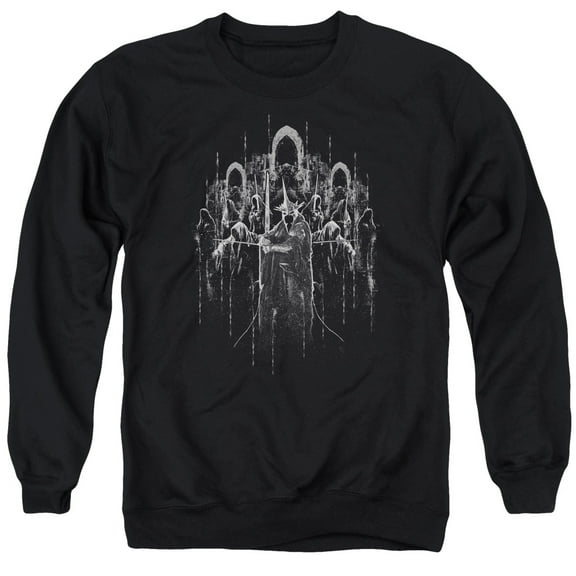 Trevco Sportswear LOR1053-AS-5 Lord of The Rings The Nine Adult Crewneck Sweatshirt, Black - 2X