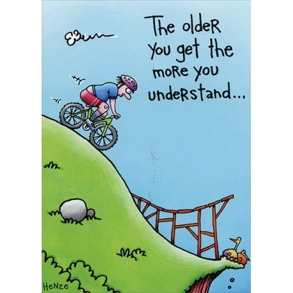Oatmeal Studios Mountain Bike Ramp Stunt Funny Birthday Card