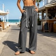 thumbnail image 2 of Inleife Womens Versatile Jogging Pants Casual Wide Leg Sweatpants with Braided Drawstring Pocket Pants for Workout Running, 2 of 6