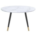 thumbnail image 3 of Contemporary Faux Marble Finish Round Coffee Table, 3 of 7