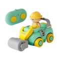 thumbnail image 4 of Coche de ingeniería a control remoto, coche de juguete RC de dinosaurio, juguetes de dinosaurio con sonido, regalo de cumpleaños, coches de dibujos Rodillo compactador de muñecas, 4 of 9